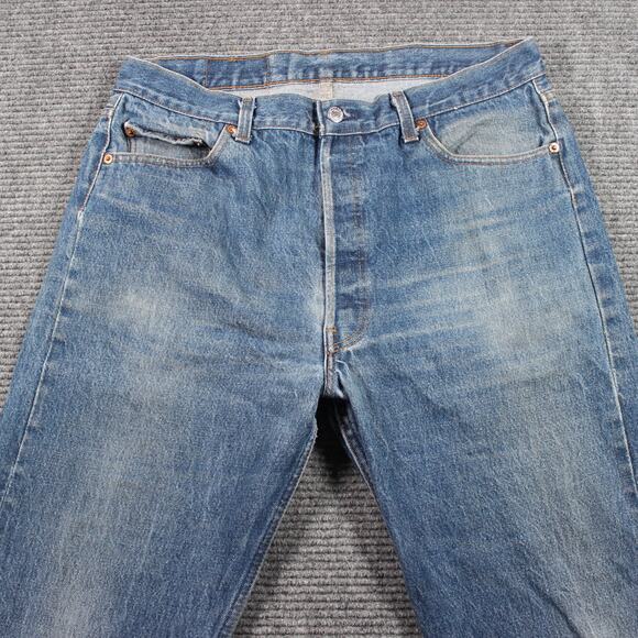 Vintage Levi's 501 Jeans Mens 38x30 Blue Made In USA Straight Button Fly - Picture 3 of 10